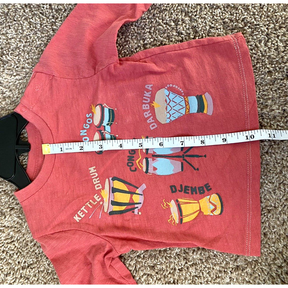 Peek Kids Baby Boy Size 3-6 Months Holiday Music 2 Piece Set Brown Red Drums - Picture 7 of 13